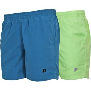 2-Pack Donnay Sport/Zwemshort Toon - Sportbroek - Heren - Petrol-blue/Lemon-green (618) - maat XXL