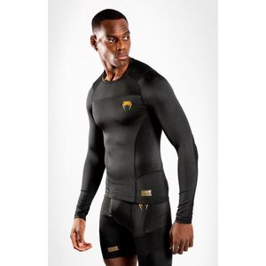 Venum Rashguard G-Fit Compression Shirt L S Zwart Goud