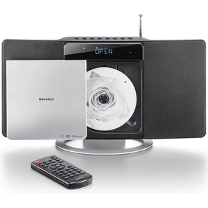 MKSS® - Stereo Set - Zwart - CD Speler en Radio - Met Afstandsbediening - FM - Bluetooth - Dubbele Speakers