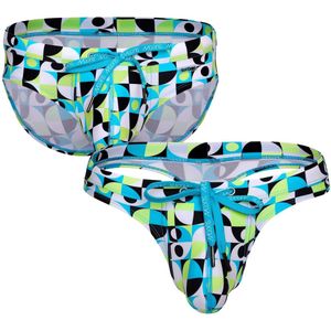 SUKREW Torrent Swim Multipack 1x Brief + 1x Thong Retro Lime