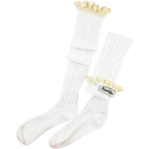 BamBella® - Hoge knie kousen - Wit - Dames - Dikke sokken