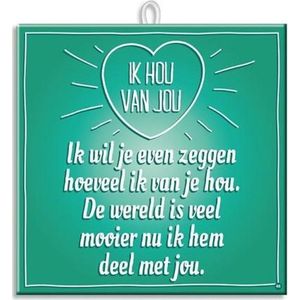 Paperdreams Slogan tegel - ik hou van jo