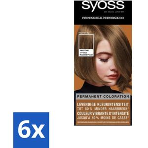 6 x Syoss - Haarverf - Pantone 6-66 Roasted Pecan - 1 Haarkleuring - Haarverf - Permanente Kleuring - Syoss - Pantone - Bruine Haar