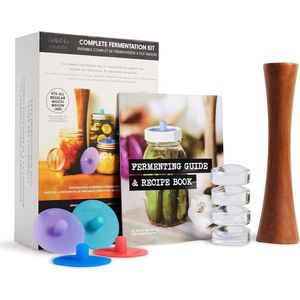 Lexium Zuurdesem starter set - Broodbakaccessoires Zuurdesemglas - Fermenteren - Rijsmand voor Broodbakken Set - Rijsmandje Rond