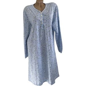 FINE WOMAN® 6995-2 Nachthemd Lange Mouwen 100CM XXL 44-46 Blauw