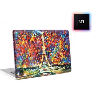 Laptophoes - Geschikt voor MacBook Air M1 Hoes Case - 13 inch - A2337 (M1, 2020) - Print Eiffeltoren Confetti