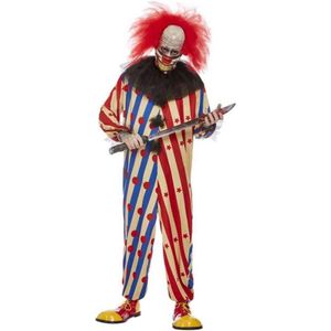 SMIFFY'S - Griezelige clown vermomming tweekleurig, voor man - XL