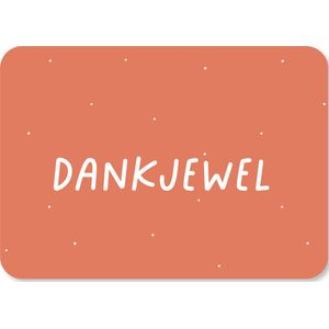 Wenskaart Dankjewel - Rood - A6 - Kaartenset - Kaarten - Bedankt - Bedankkaartje