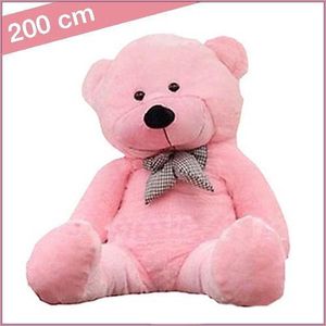 Grote roze knuffelbeer 2 meter - Reuze teddybeer roze - Grote originele knuffelbeer XXL - Valentijnsknuffel - 200 cm - Teddybeer - Extra zacht - Cadeau - Pluche - Wasbaar - Voor jong en oud - Roze - Sinterklaas of Kerst cadeau