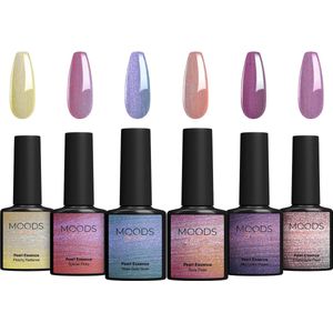 Moods Gellac 6-delige Set - Gellak Starterspakket - Gel Nagellak - 8ML - Pearl Essence - Gellac - Nagels - Chique Kleuren - HEMA- & TPO-vrij