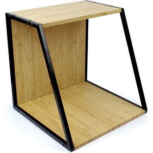 NorStone Vinyl LP Case zwart metaal met bamboo 345 x 345 x 330 mm (W x H x D) per stuk
