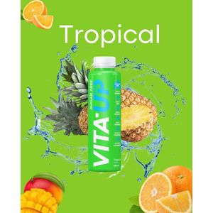 Water Vita-Up Tropical - Sugar/Aspartame Free - Vitamins B - C - D - Magnesium - Zinc 6 x 500ml