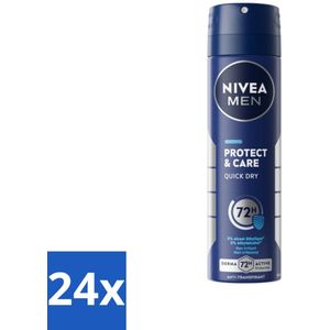 24 x NIVEA Men Deodorant Spray Protect & Care 150 ml - NIVEA MEN Deodorant - Anti-transpirant - 48 Uur Bescherming - Alcoholvrij - Verzorgend