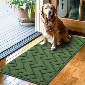 Groene Deurmat 50 x 120 cm voor Binnen en Buiten, Wasbaar en Waterdicht met Antislip