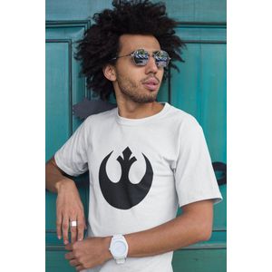 Rick & Rich - T-Shirt Star Wars Emblem 4 - T-Shirt Star Wars - Wit Shirt - T-shirt met opdruk - Shirt met ronde hals - T-shirt Man - T-shirt met ronde hals - T-shirt maat L