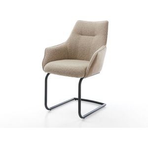 Sledestoel Alja-Flex met armleuning sledemodel rond zwart materiaalmix mud pocketveer kern