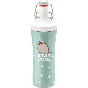 Koziol Bio-Circulair - Plopp To Go Drinkfles 425 ml Pusheen Stay Cool - Gerecycled Zonnebloemolie - Blauw