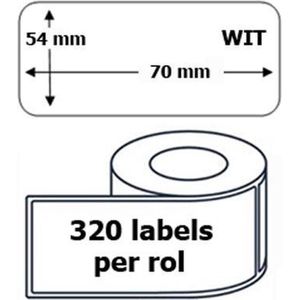 25x Dymo 99015 compatible 320 labels  / 54 mm x 70 mm / wit / papier