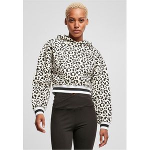 Urban Classics - Short AOP College - Hoodie - Wit/Zwart - Katoen-Polyester Mix