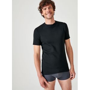 Damart - Thermolactyl T-shirt met korte mouwen, geborstelde fleece - Heren - Zwart - (86-93) S