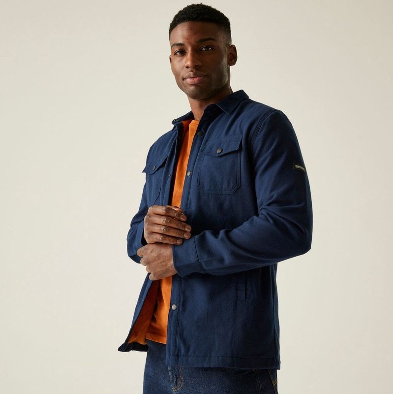 Spennith shacket shirt met fleece-voering voor heren
