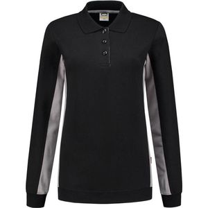 Tricorp polosweater bi-color dames - 302002 - zwart / grijs - maat 3XL