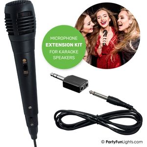 PartyFunLights - Microfoon uitbreidingsset voor karaokeset - incl. ingangssplitter - incl. snoer - past op elke microfoon ingang