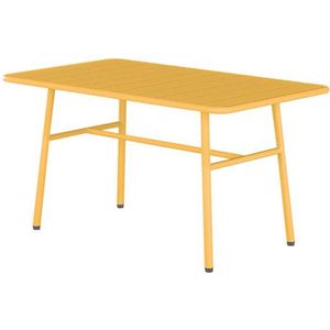 Vente-unique Metalen tuintafel - Mosterdgeel - MIRMANDE van MYLIA L 89 cm x H 47 cm x D 50 cm