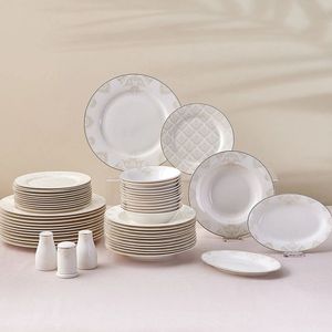 Karaca - Siena - 53-delige Porseleinen Dinersets - Wit - Bone China Serviessets voor 12 Personen
