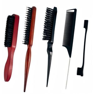 Haarborstelset - Edges Brush - 5 stuks - Wildzwijnharen