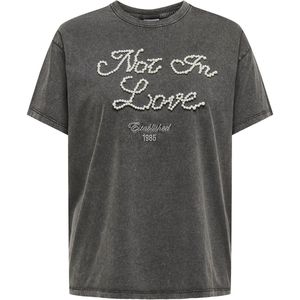 ONLY CARMAKOMA - T-shirts - O-hals - Korte Mouwen - Regular Fit - Parel Versiering