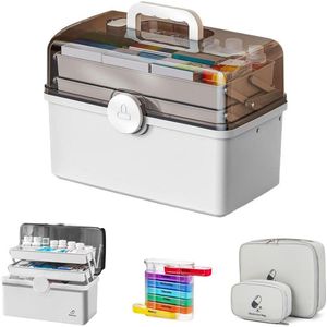 Unyqoos® Ruime medicijnorganizer met zeven dagen tablettenbox en draagbare opbergdoos