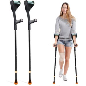 Safe Age® krukken voor revalidatie - verstelbaar in hoogte - loopkrukken - elleboogkrukken - 2 stuks