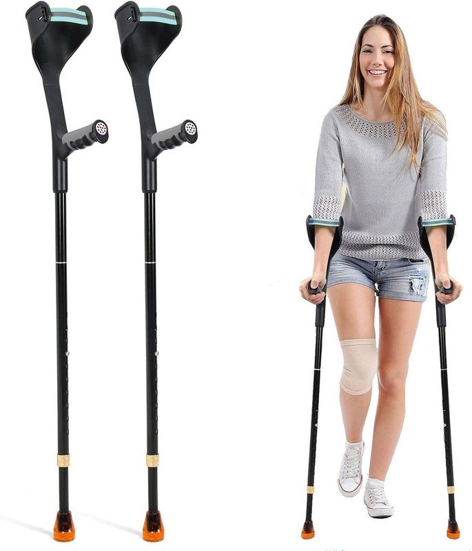 Safe Age® krukken voor revalidatie - verstelbaar in hoogte - loopkrukken - elleboogkrukken - 2 stuks