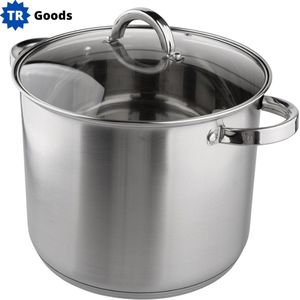 T.R. Goods - Soeppan RVS 8.5 Liter met Deksel - Rvs - met Deksel - 24 cm - Geschikt voor Inductie