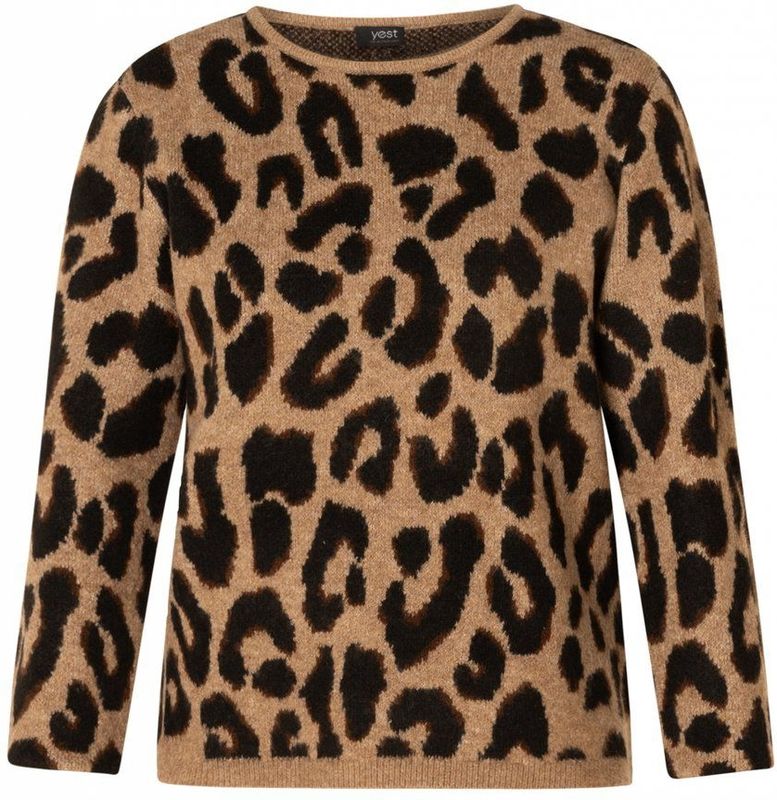 YEST - Clover Tops - Gebreide Trui - Soft Taupe/Multi Col