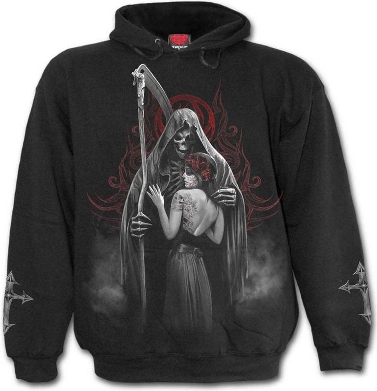 Spiral Dead Kiss Trui met capuchon zwart XL 100% katoen Everyday Goth, Gothic