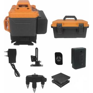 JustValue 4D Kruislijnlaser - 50 Meter Meetbereik - Zelfnivellerend - Inclusief Draagkoffer - 360 Graden Rotatie - 4 tot 16 Lijnen - Bouwlaser - Kruislijn Laser - Klus Lijnlaser - Rotatielaser