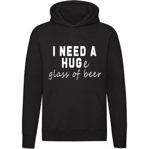 All i need is a huge glass of beer hoodie | bier | alcohol | alcoholist | grappig | unisex | trui | sweater | hoodie | capuchon