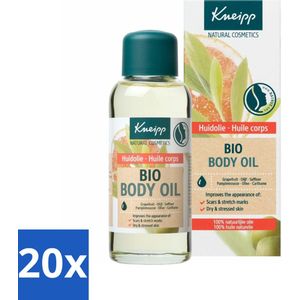 20 x Kneipp - Huidolie - Bio - Voor striae & littekens - 100 ml - Saffloerolie - Grapefruitolie - Olijfolie - Huidverzorging - Natuurlijke Verzorging