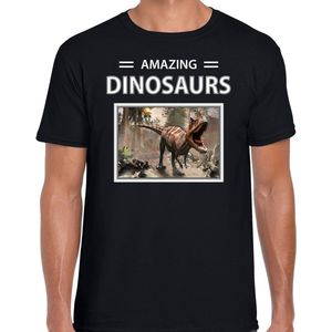 Dieren foto t-shirt Carnotaurus dino - zwart - heren - amazing dinosaurs - cadeau shirt Carnotaurus dinosaurus liefhebber L
