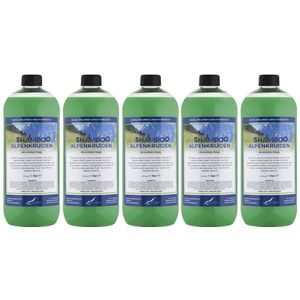 Shampoo Alpenkruiden - 1 liter (transparant) - 5 Stuks - Voordeelverpakking - Haarverzorging