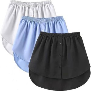 Driedelige uitgebreide set - Dames - Verstelbare gelaagde top - Midi-rok - Gelaagde bh - Zwart, wit en blauw (maat XL)