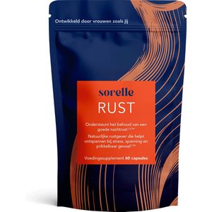 Sorelle Rust, voor een goede nachtrust en helpt ontspannen bij stress en spanning. Voedingssupplement op basis van kruiden en paddestoelen.