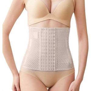 Tailletrainer voor dames - Afslankcorset met postpartum Bodyshaper - Corrigerend ondergoedaccessoire in beige - Figuurcorrigerend lingerie voor vrouwen - Maat L