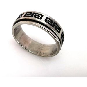 RVS - stress - ring - Asai band - maat 18, deze ring is zowel geschikt voor dame of heer en als duimring.