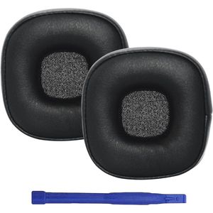 Allecto Plus - Zachte Eiwitleer & Traagschuim Oorkussens voor Draadloze Hoofdtelefoon - Zwart