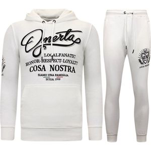 Exclusieve Heren Joggingspak - Narcos University - Wit