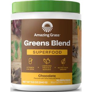 Amazing Grass Green Superfood - Plantaardige Supershot - 1 shot =  7 porties groenten en fruit - 240 gram (30 doseringen) - Chocolade