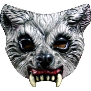 Partychimp Halfmasker Creepy Wolf Halloween Masker voor bij Halloween Kostuum Volwassenen - One-size